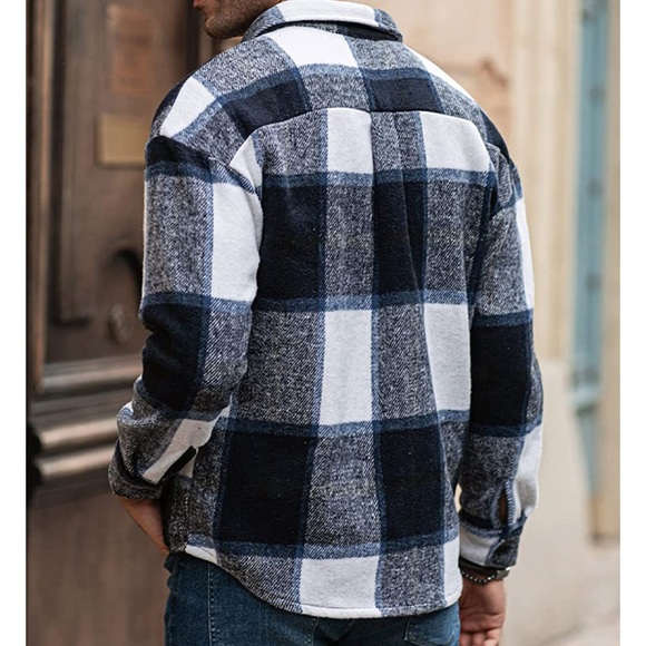 BRAND NEW MENS TRENDY PLAID FLANNEL SHIRT NWT (FALL FASHION) - Picture 2 of 5